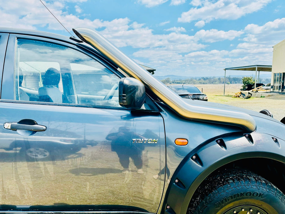 Mitsubishi Triton MN/ML - Mid Entry DUAL Snorkels - Seamless Polished